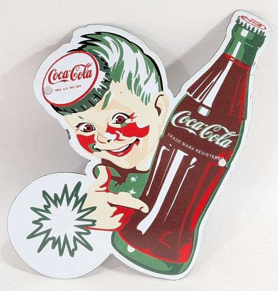 Porcelain Coca-Cola Sprite Boy Advertising Sign