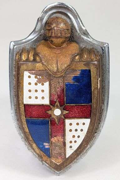 1940s Lincoln Automobile Enameled Emblem / Badge