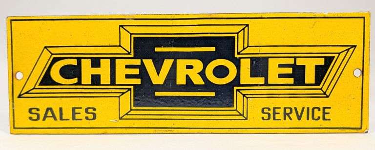 Porcelain Chevrolet Sales & Service Advertising Sign