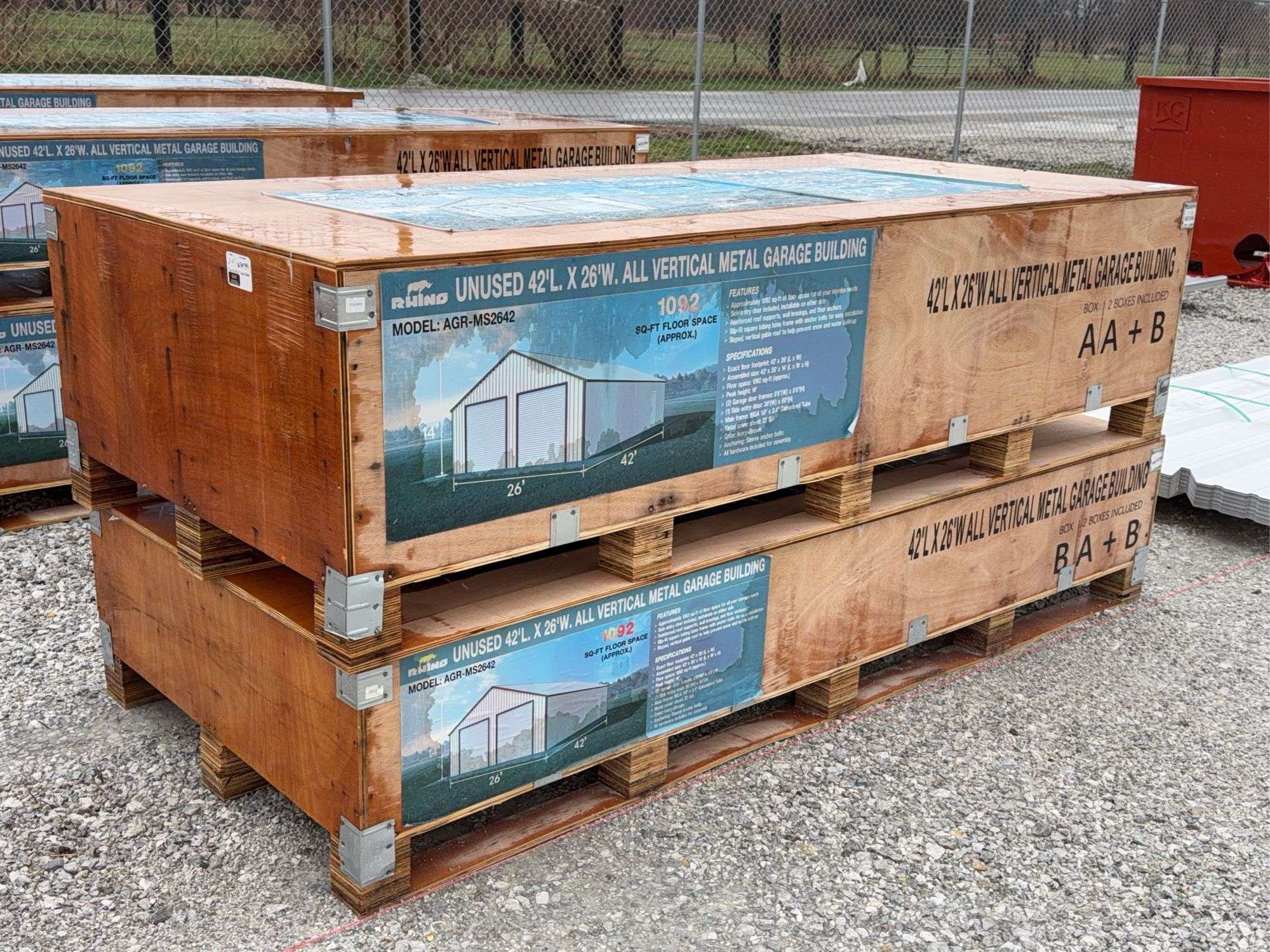 2026 RHINO 42' x 26' All Vertical Metal Garage Building - Kraft