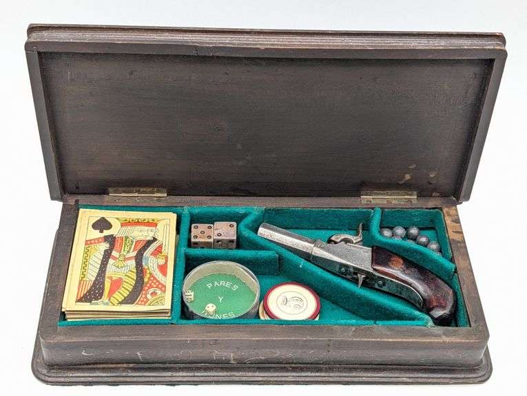 German .40 Cal Percussion Pistol Gamblers Set w/ Case - Kraft Auction ...