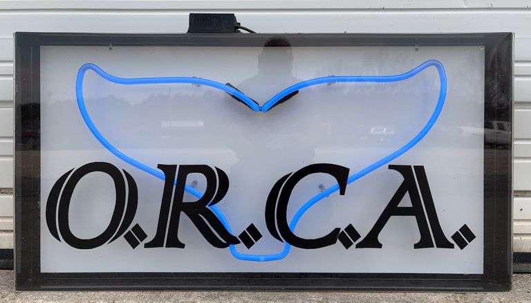 (W) ORCA Blue Neon Sign - Kraft Auction Service, LLC