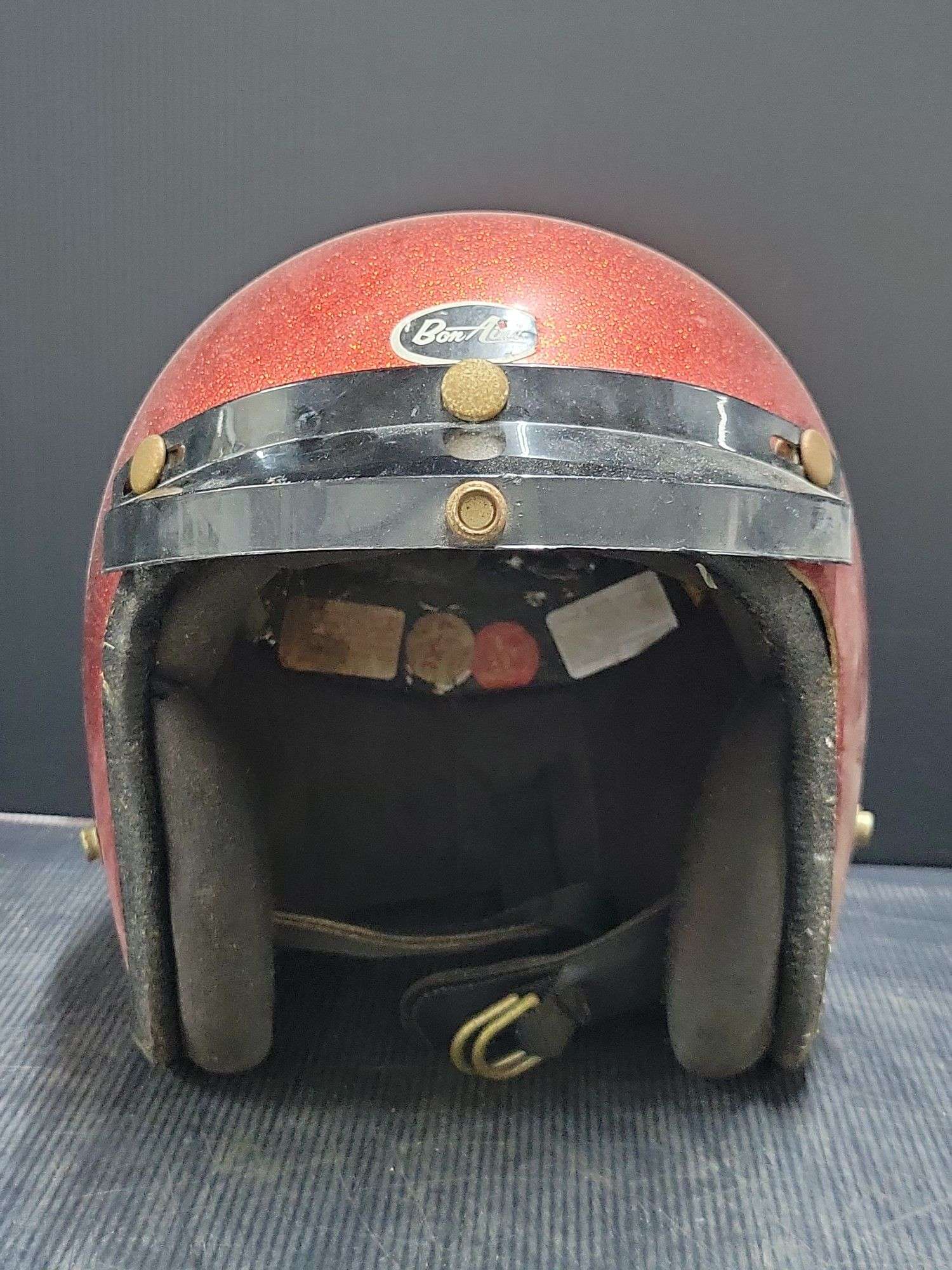 セキュリティ・セーフティ LEAR SIEGLER INC HELMET 1970s AB) 1970s Lear Siegler Bon Aire Metal Flake Motorcycle Helmet