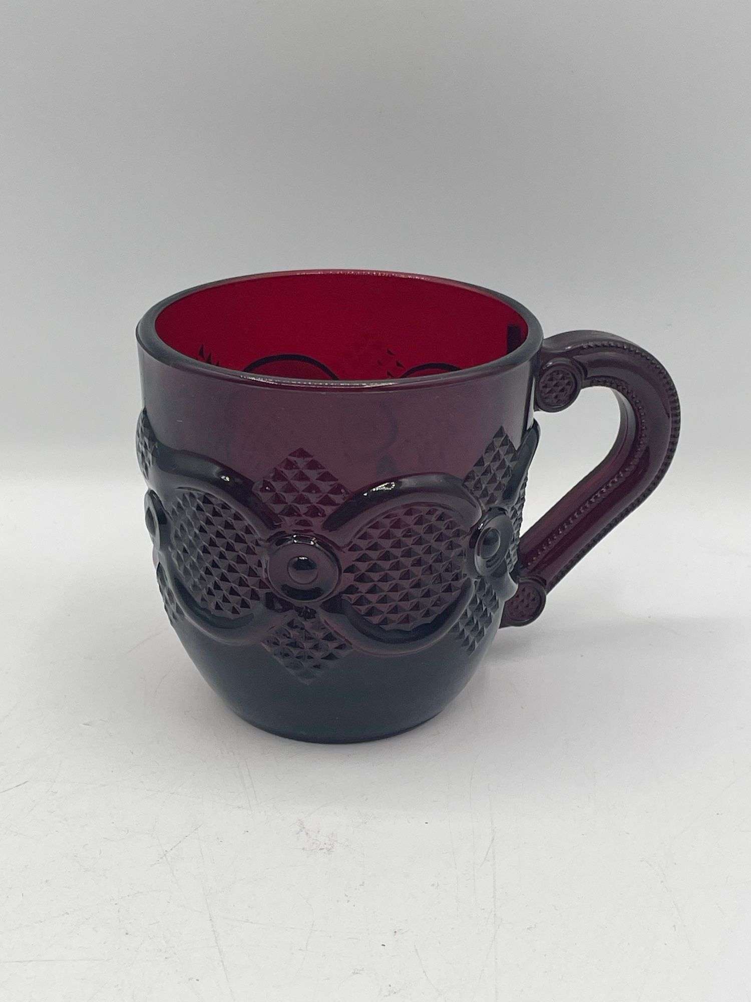 Avon 1876 Cape Cod Collection Ruby Red Glass Mugs - Kraft Auction Service,  LLC