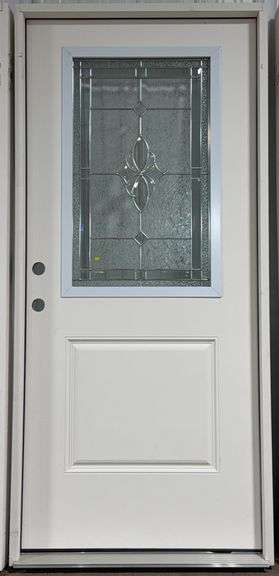 REEB 36" 1/2 Deco RH Pre-Hung Exterior Door