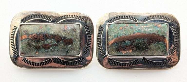 DTR Desert Rose Trading Sterling Silver Southwestern Stamped Earrings