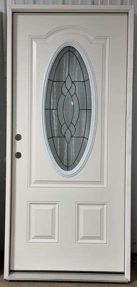 REEB 36" 3/4 Oval Deco RH Pre-Hung Exterior Door