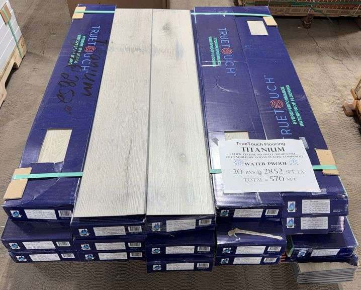 True Touch TITANIUM Waterproof Pre-Padded Stone Plastic Composite Flooring