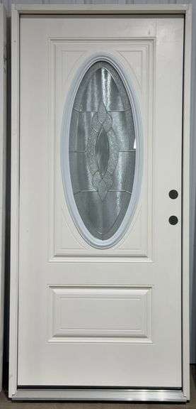 REEB 36" 3/4 Oval Deco LH Pre-Hung Exterior Door