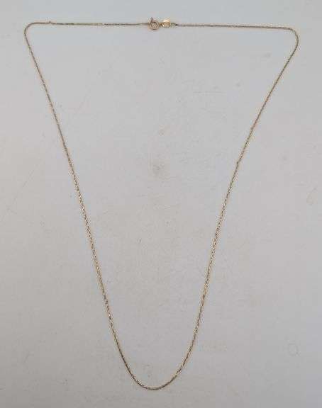(AJ) 14K Yellow Gold Fine Serpentine Link Chain Necklace - Minor Kinking