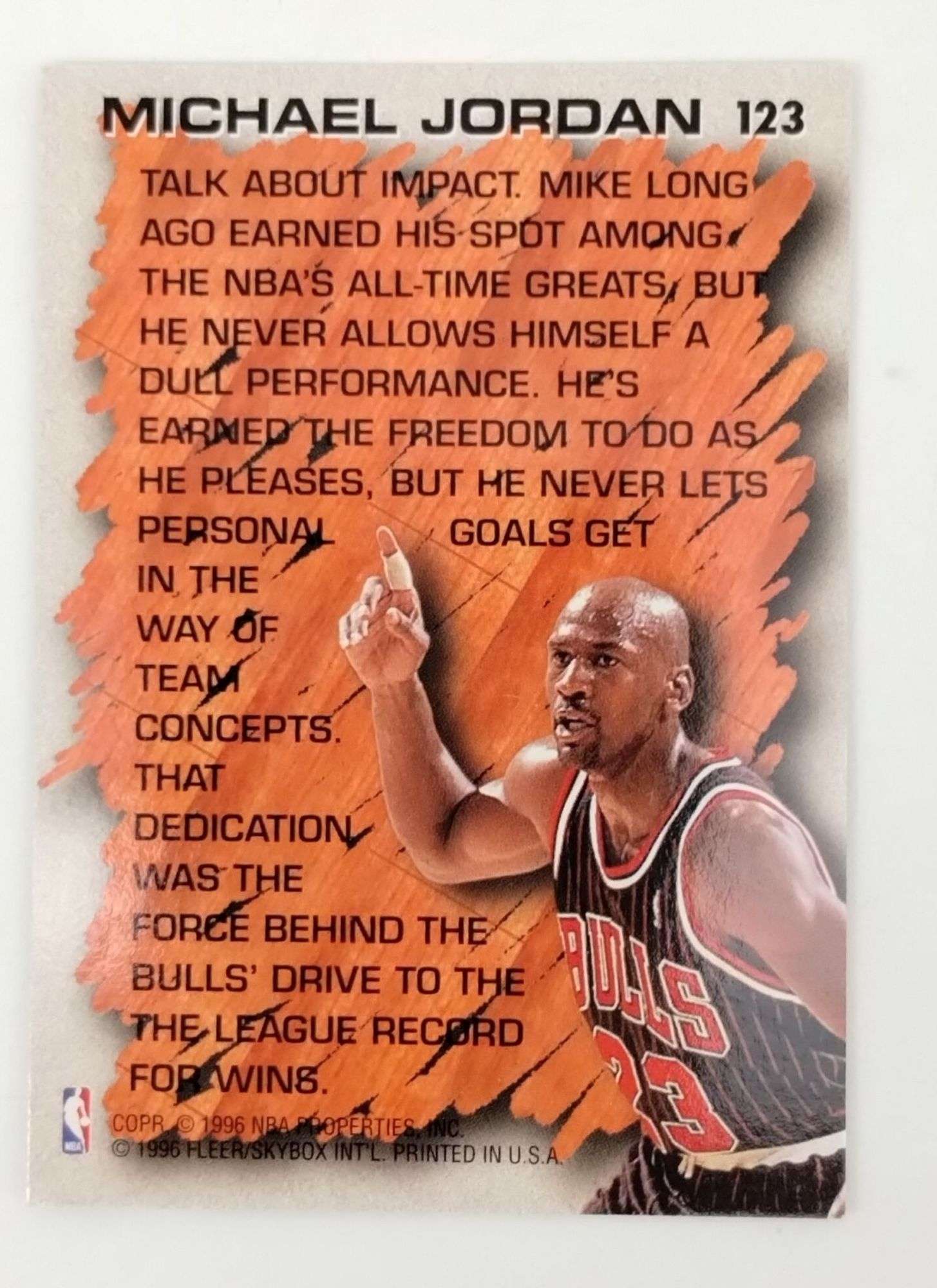 H) Fleer 1996-97 Michael Jordan hardwood leader card - Kraft 
