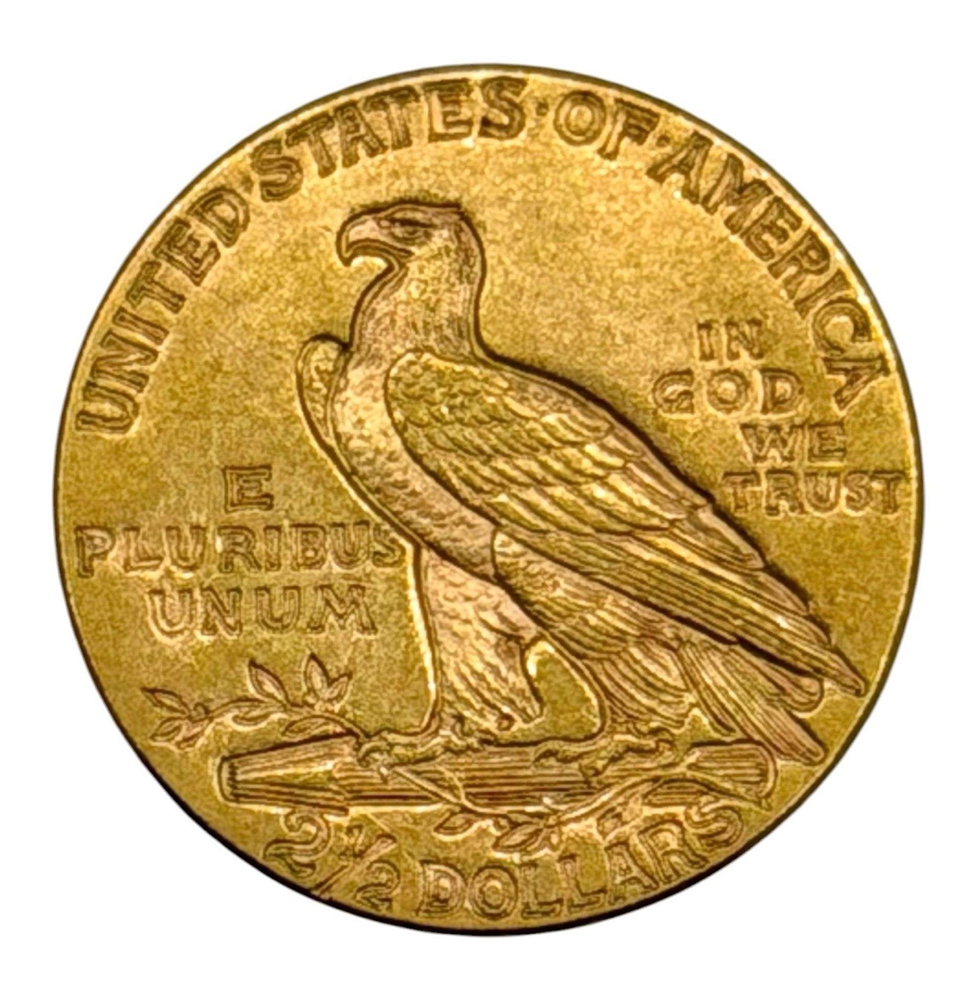 1915 United States Indian Head Type Quarter Eagle $2.50 Gold Coin