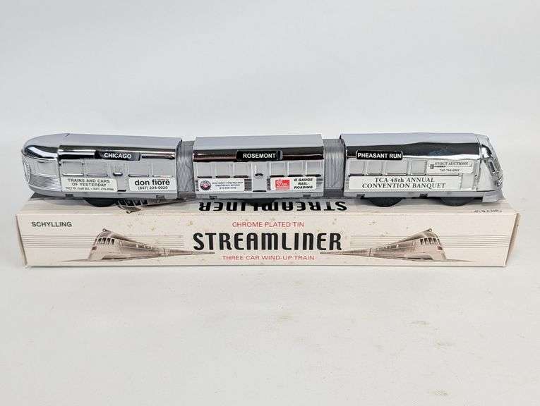Schylling Streamliner Three Car Tin Windup Train
