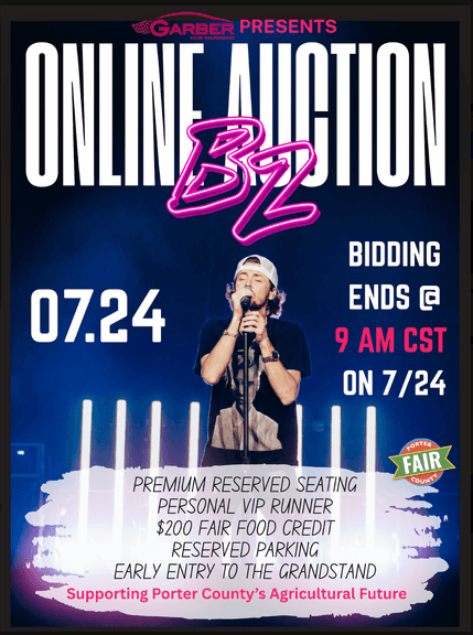 Porter County Fair - Bailey Zimmerman VIP Experience Auction