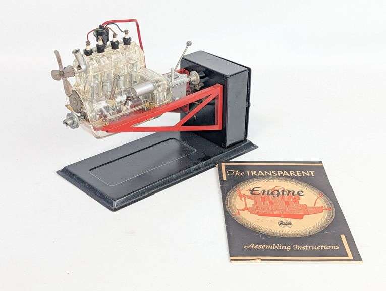 Vintage German Gescha Transparent Engine Assembled Model w/ Instructions