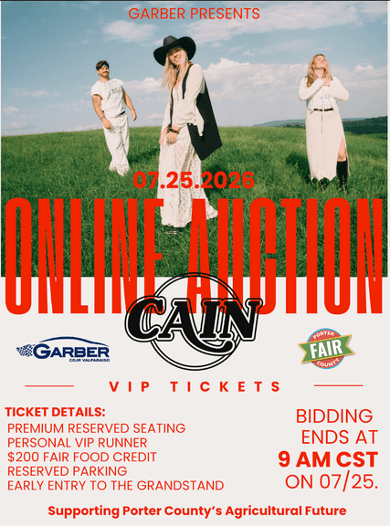 Porter County Fair - Cain VIP Experience Auction