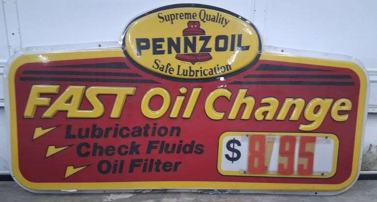 (AG) Pennzoil Fast Oil Change Advertising Sign