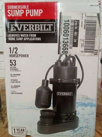 1/2 Hp submersible sump pump
