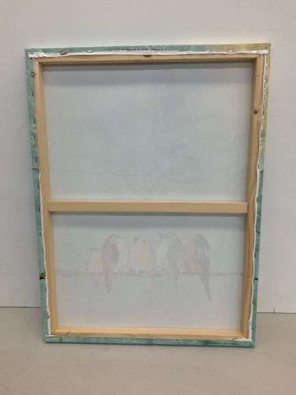 5 birds perched on wire picture 18x24