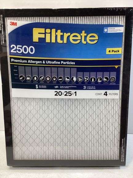 (4) 3M filtrate furnace filters 20 x 25 x 1
