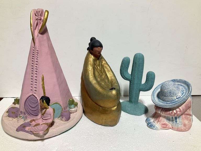 (Qty 4) Southwestern theme ceramics