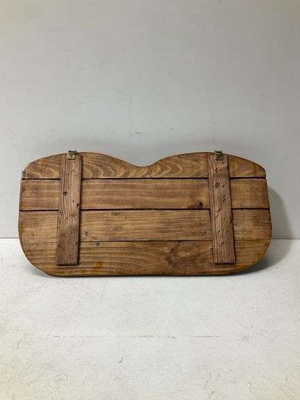 Wood hanging shelf, hand crafted by local craftsman using repurposed wood 19”x9.5”