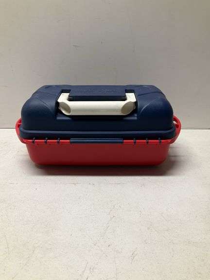 Tackle box with starter tackle and needle nose pliers (clean)