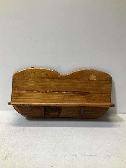 Wood hanging shelf, hand crafted by local craftsman using repurposed wood 19”x9.5”