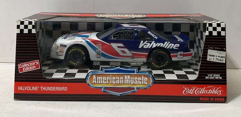 Ertl Collectibles Valvoline Thunderbird, stock car, 1/8” scale die cast metal, fully assembled