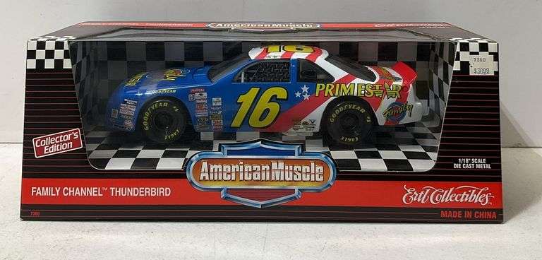 Ertl Collectibles Family Channel Thunderbird, stock car, 1/8” scale die cast metal, fully assembled