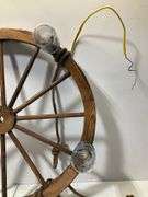 Wagon wheel, ball mason jar, chandelier