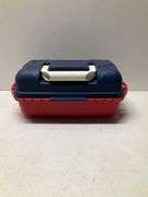 Tackle box with starter tackle and needle nose pliers (clean)