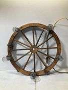 Wagon wheel, ball mason jar, chandelier