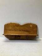 Wood hanging shelf, hand crafted by local craftsman using repurposed wood 19”x9.5”