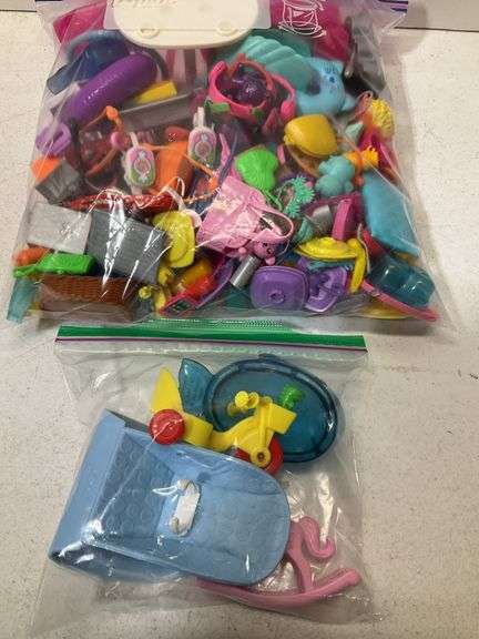 (2)  Bags of Barbie and Chelsea accessories