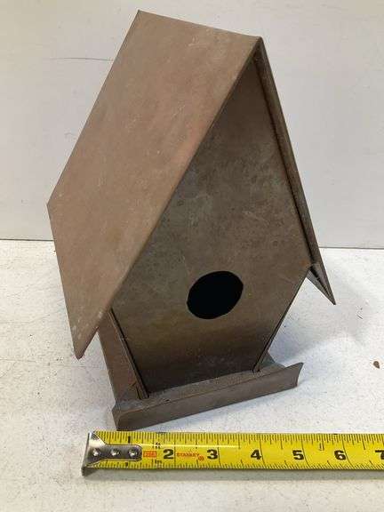 Copper sheet metal birdhouse