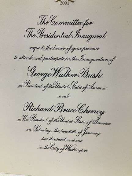 George W Bush inauguration invitation