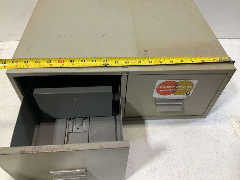 two drawer steel cabinet master charge