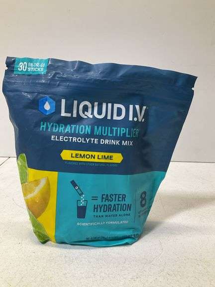 (Sealed) Liquid IV hydration multiplier, electrolyte drink mix lemon lime
