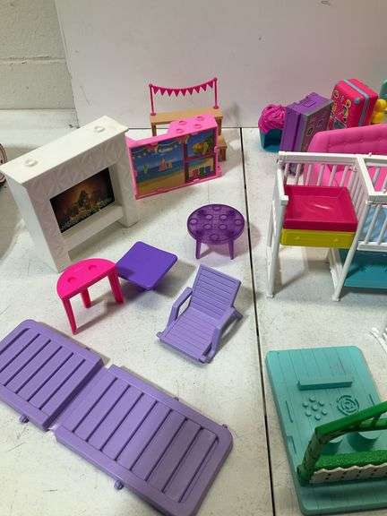 Barbie furniture box of large accessories