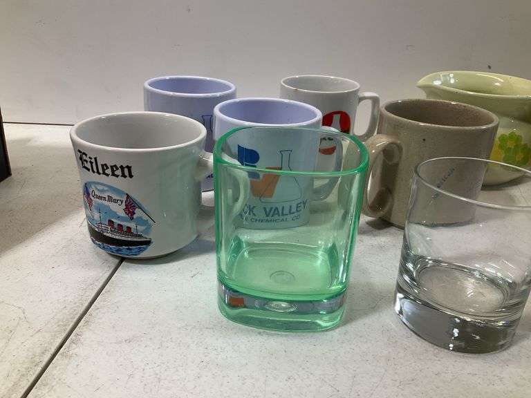 (14) miscellaneous rock glasses and mugs
