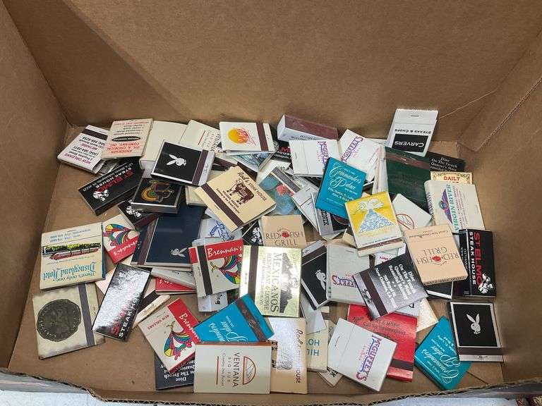 Matchbook collection with candles and holder