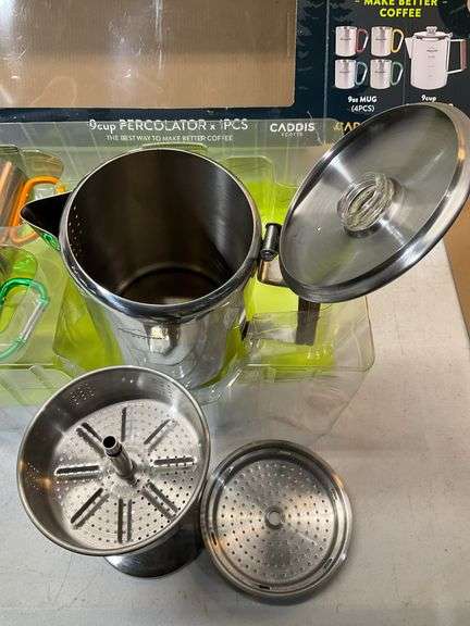 Stainless steel coffee set percolator used