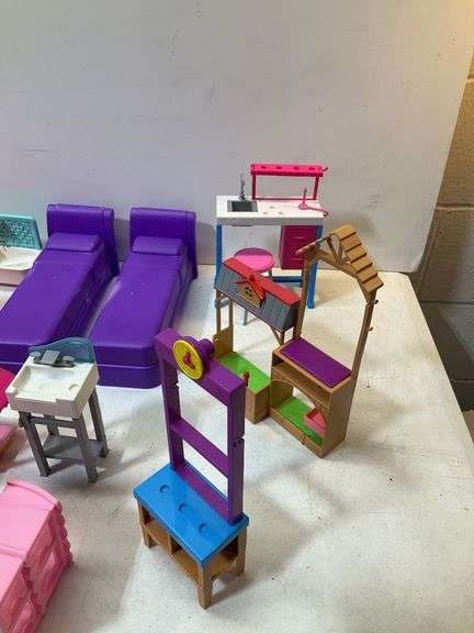 Barbie furniture box of large accessories