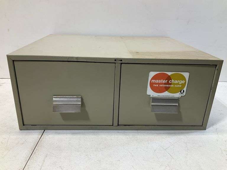 two drawer steel cabinet master charge