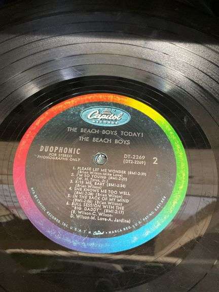 Blue tote, LP records without sleeves