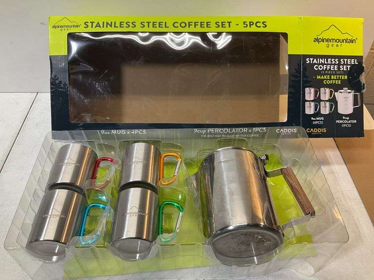 Stainless steel coffee set percolator used