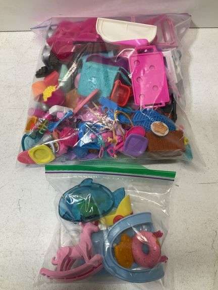 (2)  Bags of Barbie and Chelsea accessories