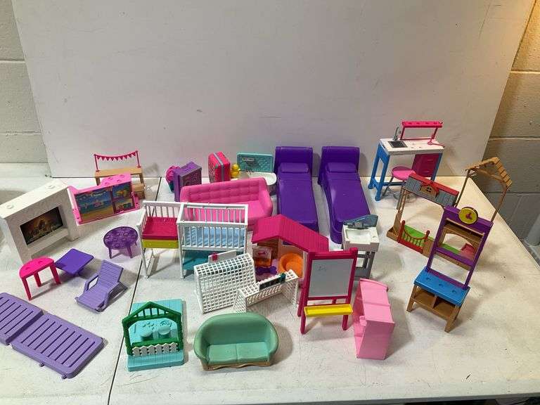 Barbie furniture box of large accessories