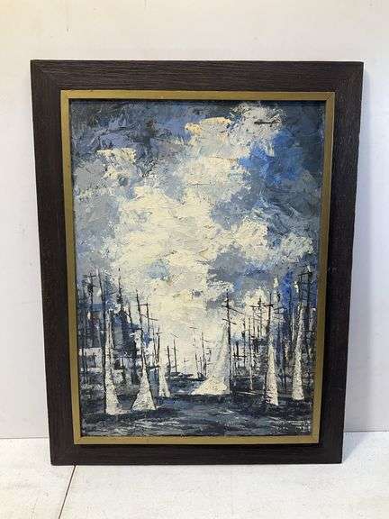 33“ x 25“ sailboat oil painting on canvas